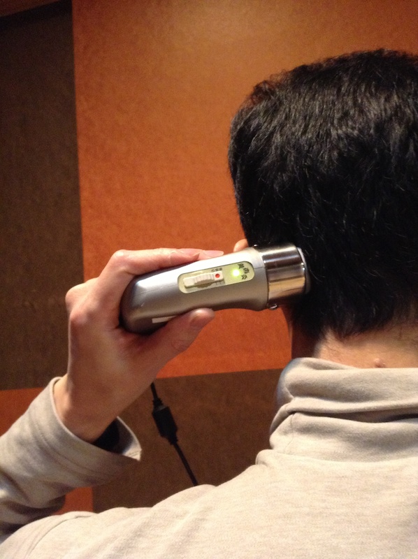 風池に当てる
