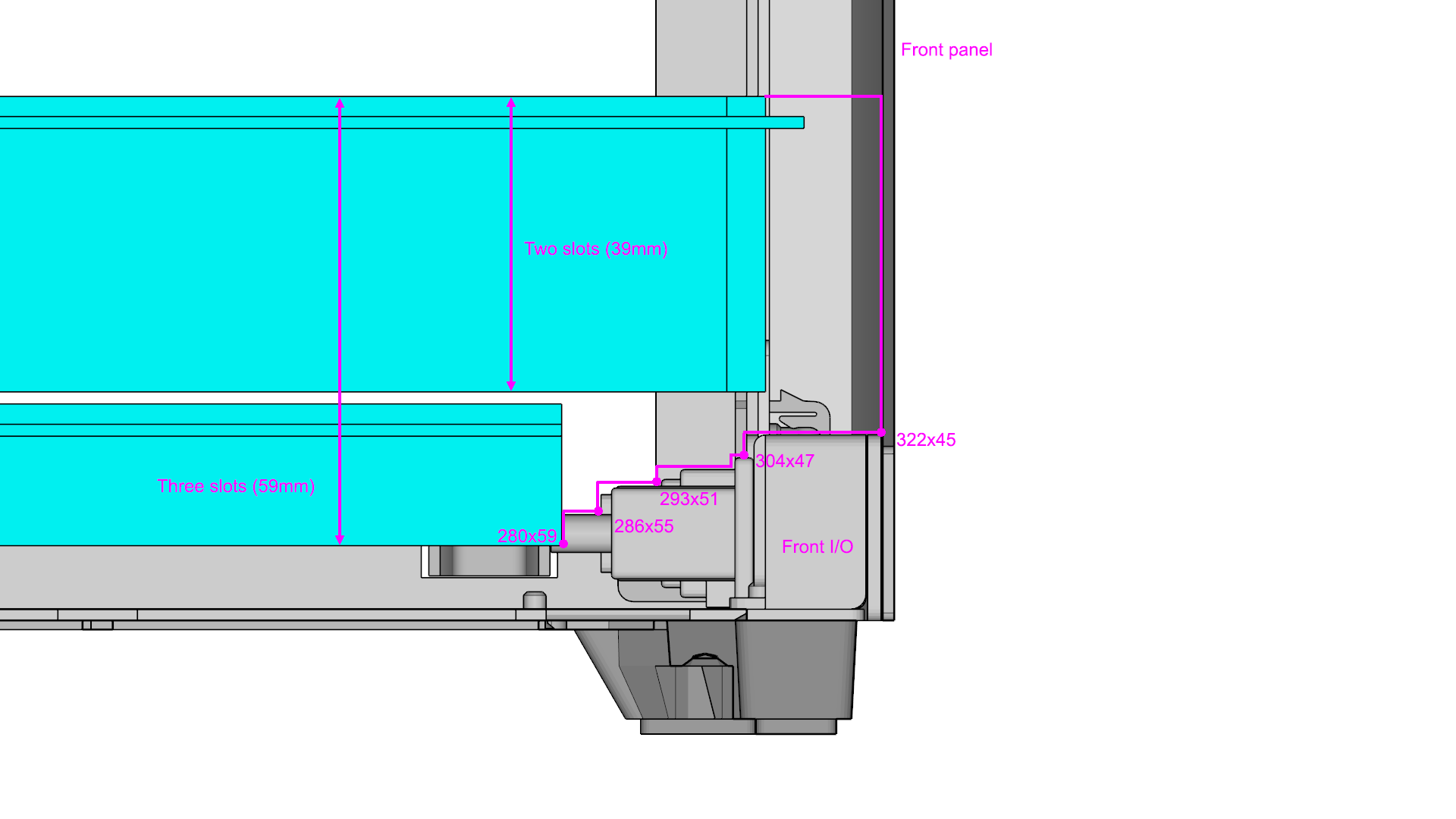 NCase M1 V6グラフィックカード寸法