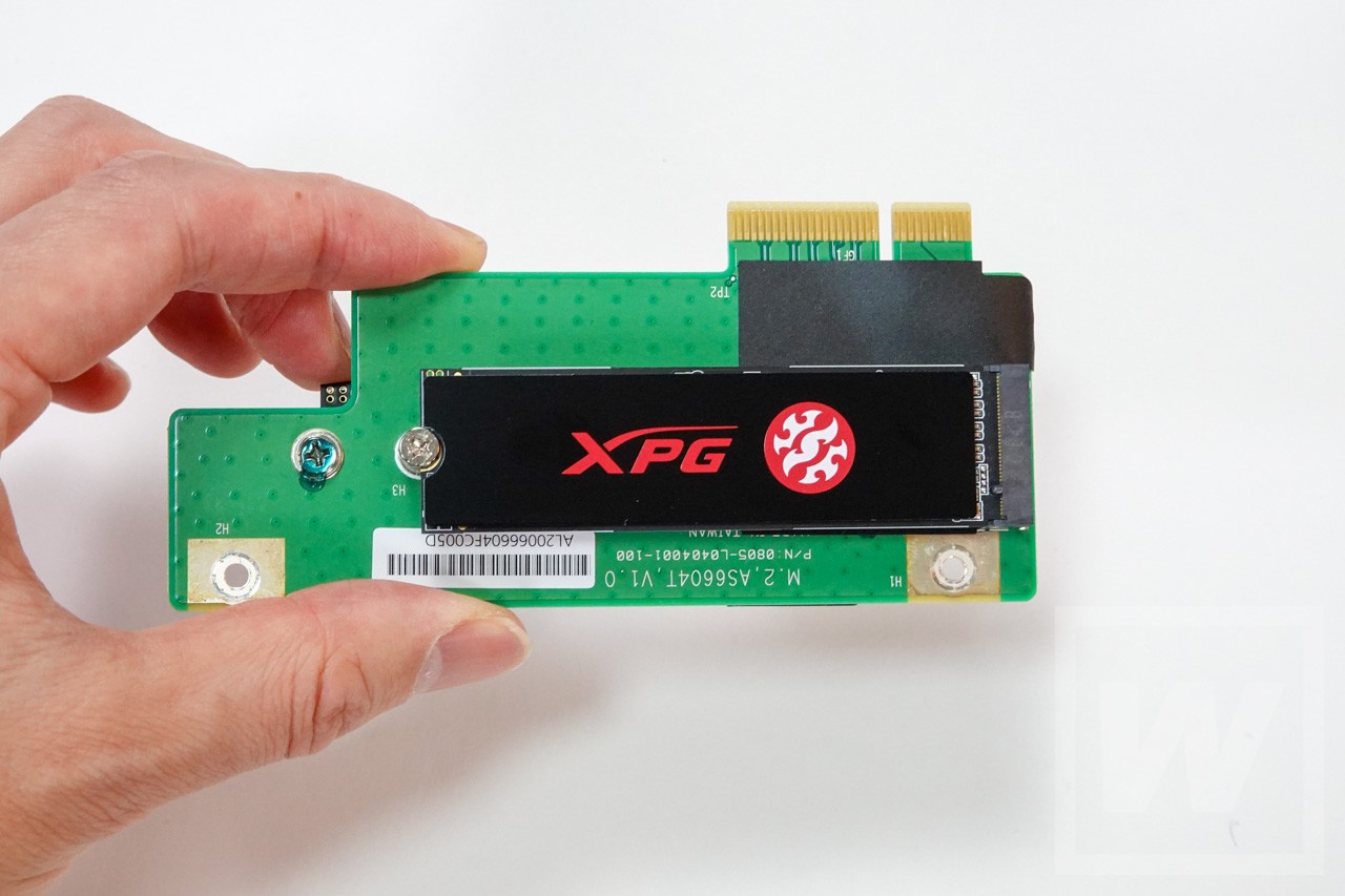 NVMe SSDを装着したところ
