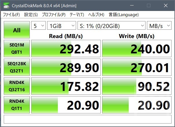 Planex FX2G-05EMを介してのベンチマーク