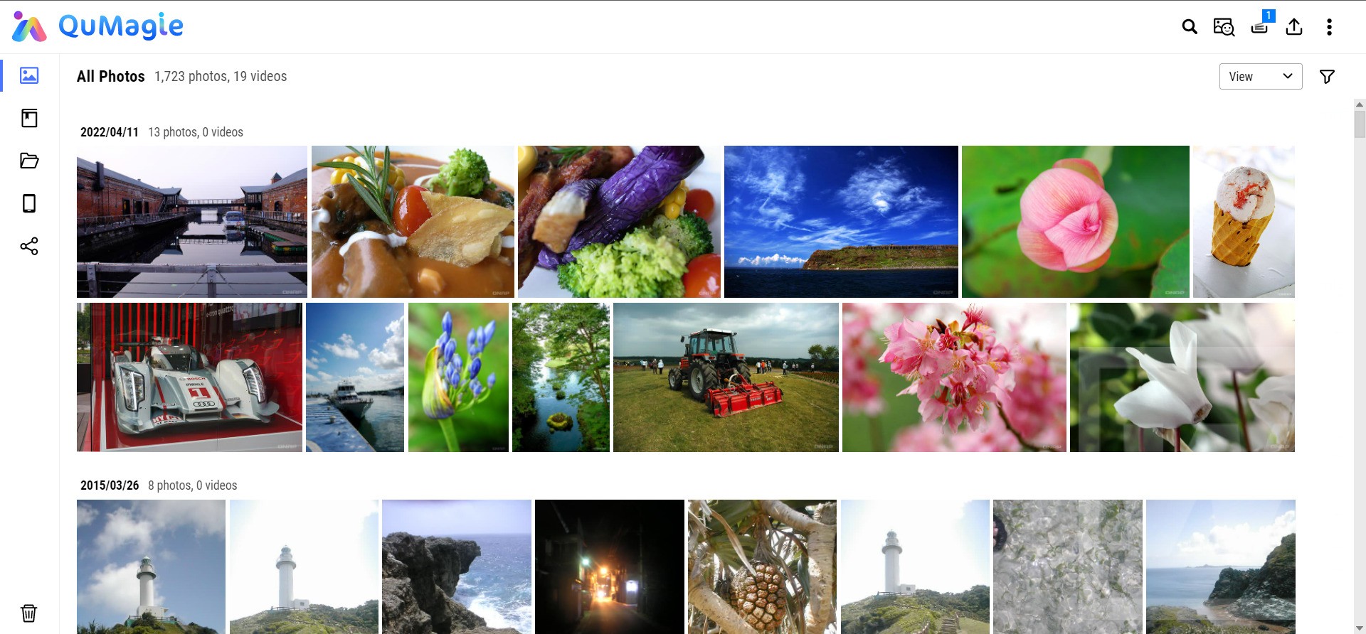 QNAP QuMagie 管理画面