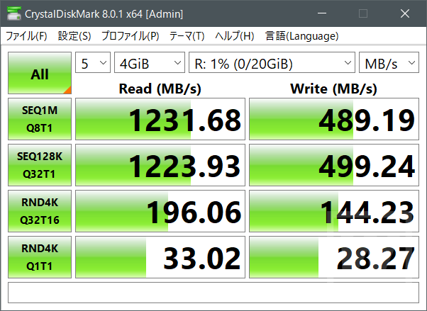 ハブ経由 QNAP TVS-675 10GbE 4GB