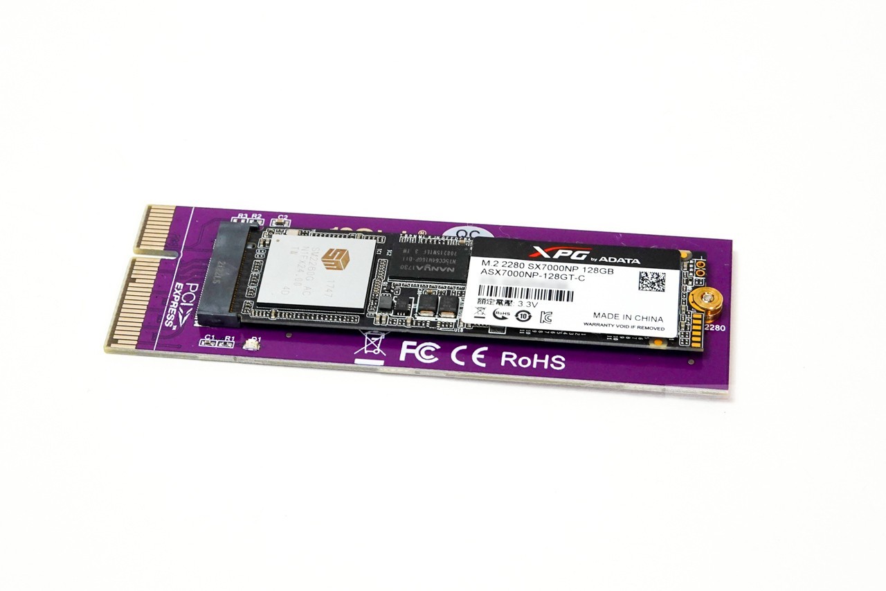 M.2 SSDを取り付けたところ